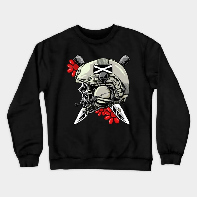 Task Force Doomer Helmet Skull With Red Daisy Flowers Forward Observation Group Cool Meme Design Pri Crewneck Sweatshirt by Jaslyn Ferry